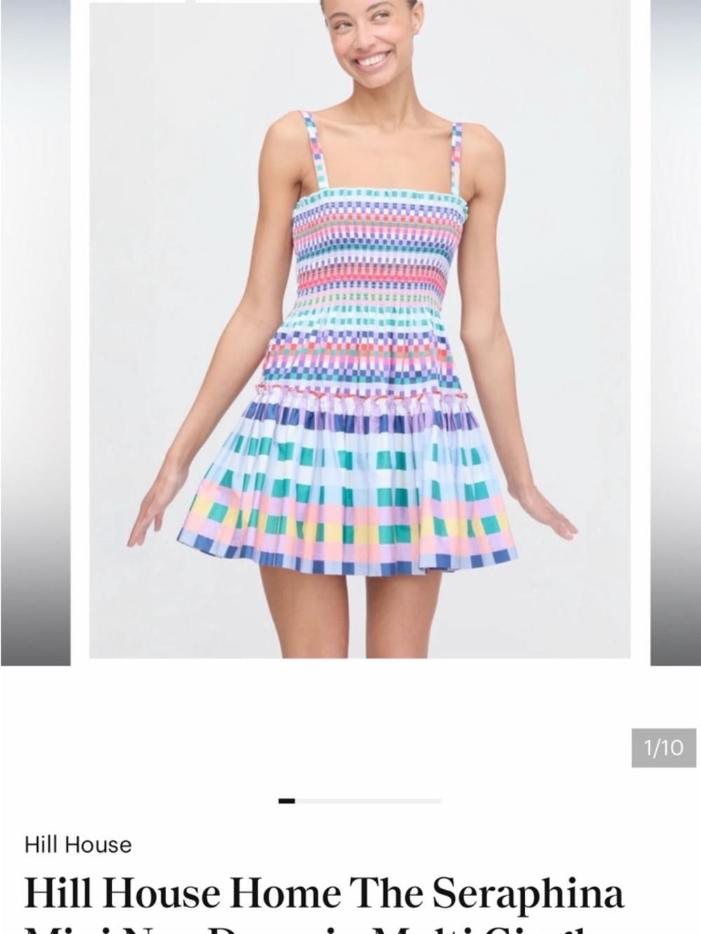 LTB : Hill House Pastel Stripe Smocked Mini Dress